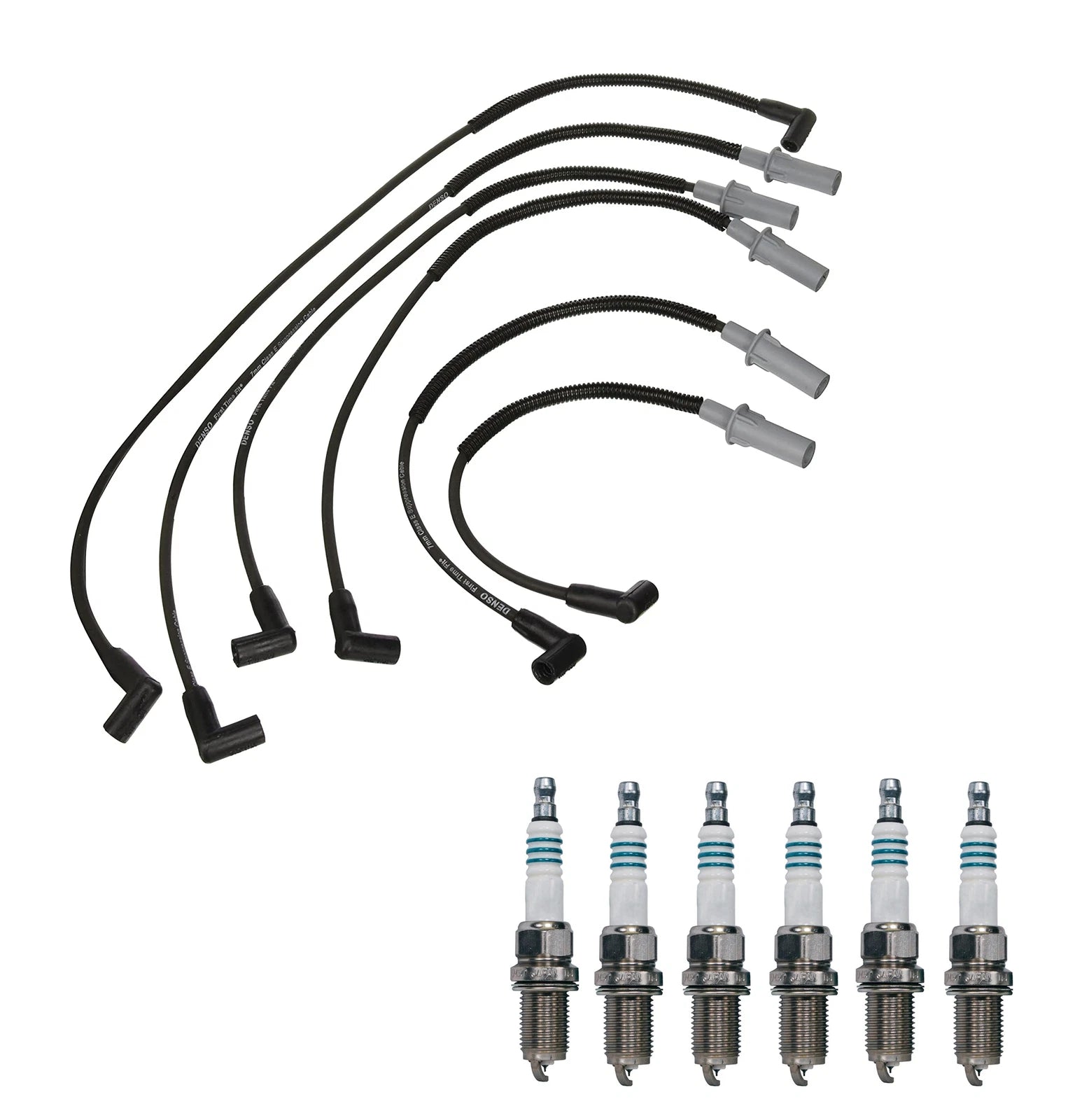 Denso 7mm Wire Set & 6 Iridium Power Spark Plugs for Dodge 3.9 V6