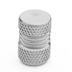 Set of 4 17MM Silver Universal Tire Rim Valve Stem Caps Knurled