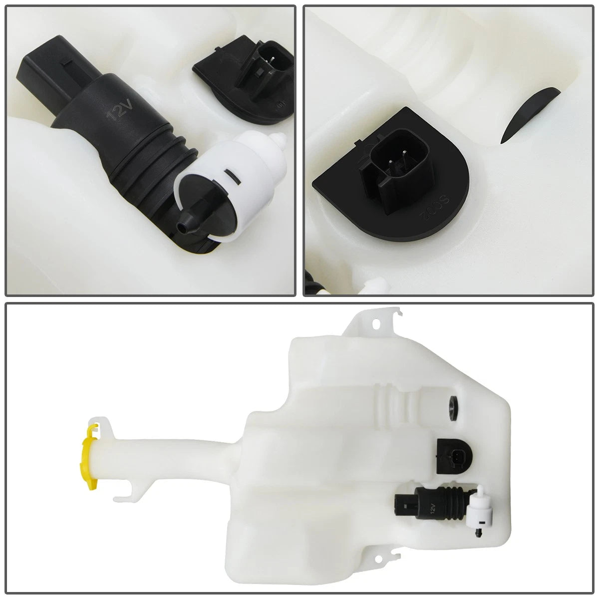 Windshield Washer Fluid Reservoir Tank w/Sensor for Chrysler Town & Country (2011–2016)