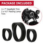 7" Headlight & 4.5" Fog Lamp Visor Trim Ring for Harley Road King