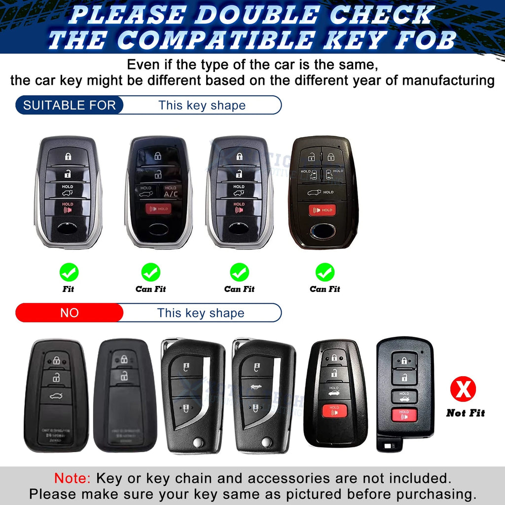 2-Pack Silver TPU Remote Key Fob Protector Case for Toyota (2015-2024)