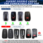 2-Pack Silver TPU Remote Key Fob Protector Case for Toyota (2015-2024)