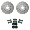 Front 330mm Rotors & Low-Met Disc Brake Pad Kit for Mercedes W203 C230 C320 (2000–2007)