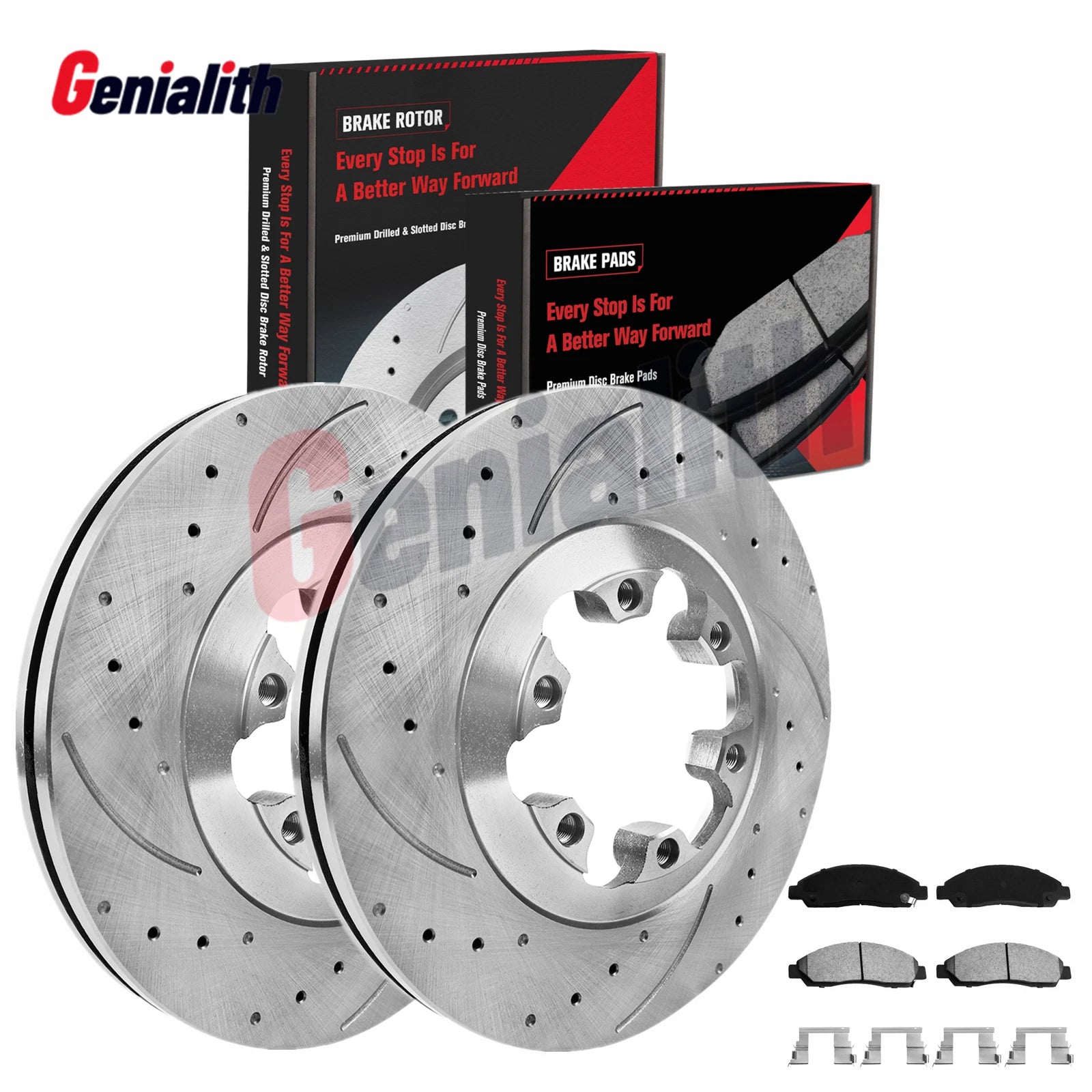 280mm Front Disc Rotors + Ceramic Brake Pads for GMC Canyon 2004–2012