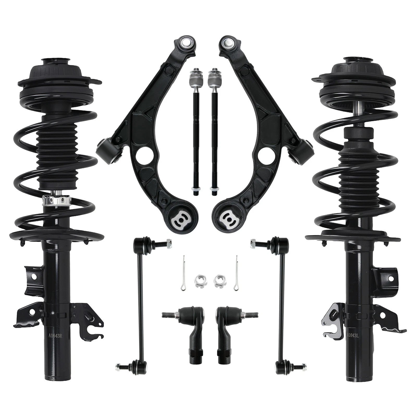 10x Front Struts w/Coil Spring Control Arms for Chrysler 200 (2015–2017)