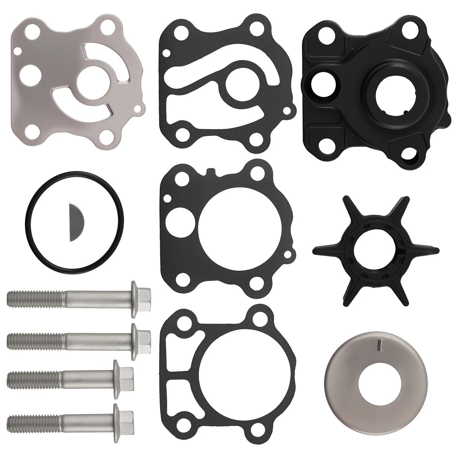 Water Pump Impeller Kit for Yamaha 2-Str 50 60 70 HP (1990–2023) 6H3-W0078-A0-00