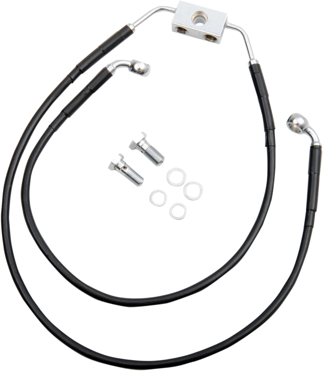 Front Brake Line +10" Black for Harley FXDWG (2012–2017) 612138-10BLK