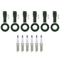 Set of 6 NGK Laser Iridium Spark Plugs & Coil Boots for Acadia CTS Enclave SRX (V6)