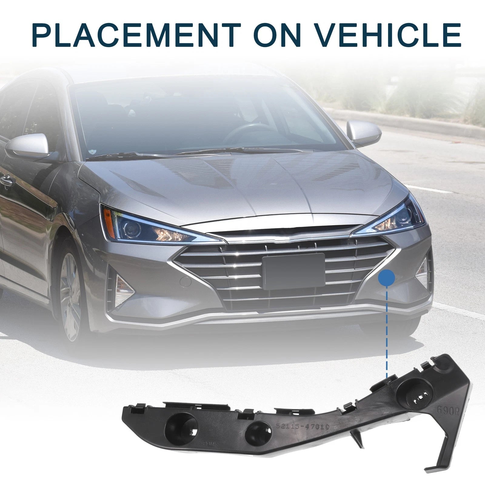 1pc Right Front Bumper Retainer Bracket No. 5211547010 for Toyota Prius (2004–2009)