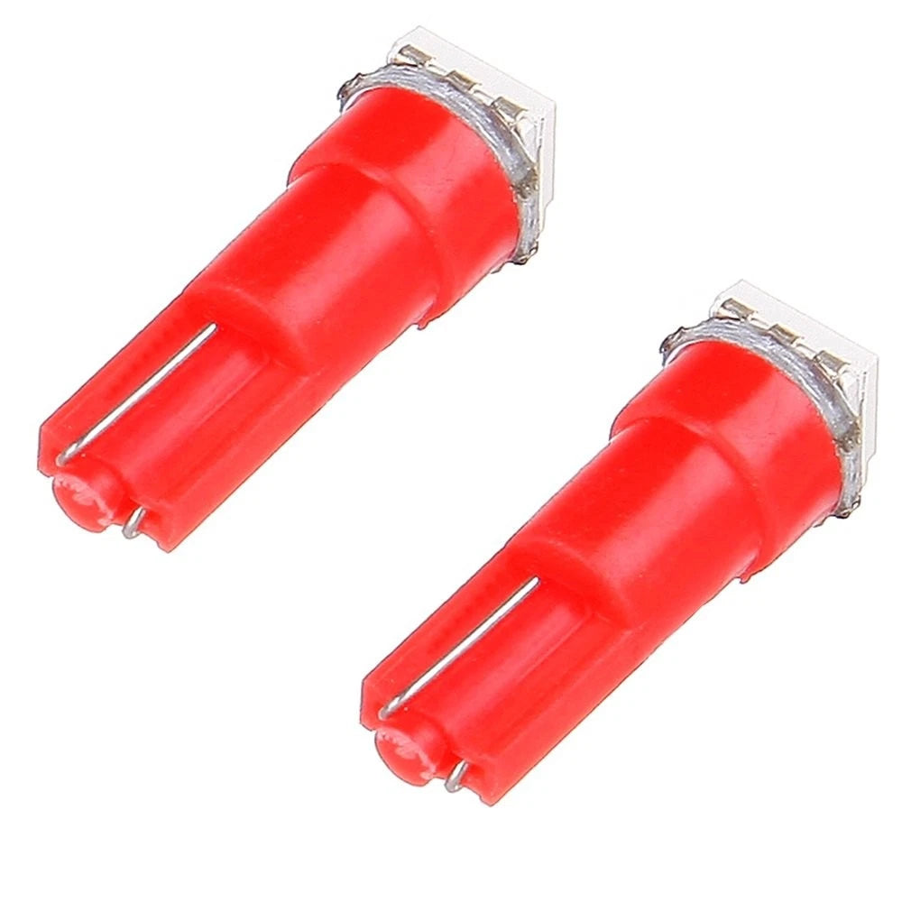 10x Red T5 58 70 74 Wedge 5050SMD LED Bulbs for Instrument Cluster
