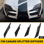 Front Bumper Canards Diffuser Lip Splitter Fins for Universal Car (V)