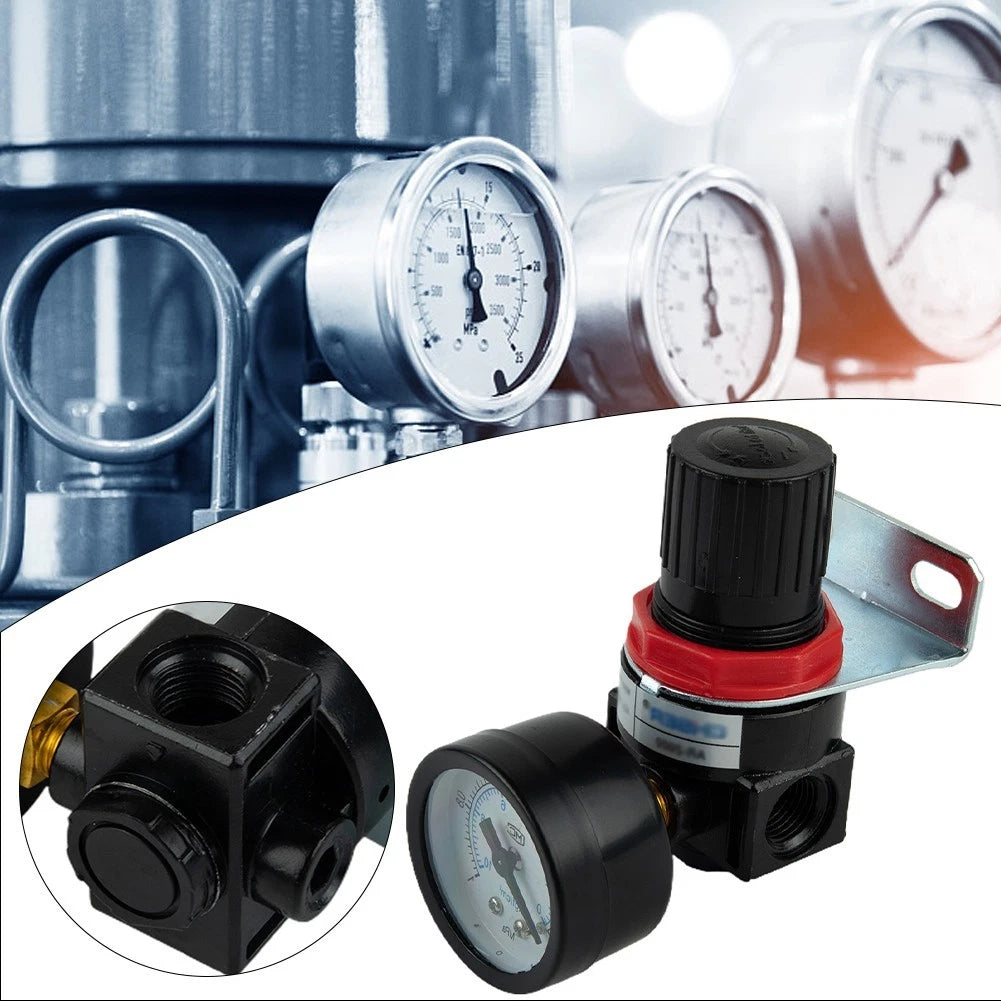 Air In Line Compressor Pressure Regulator with Gauge for Universal