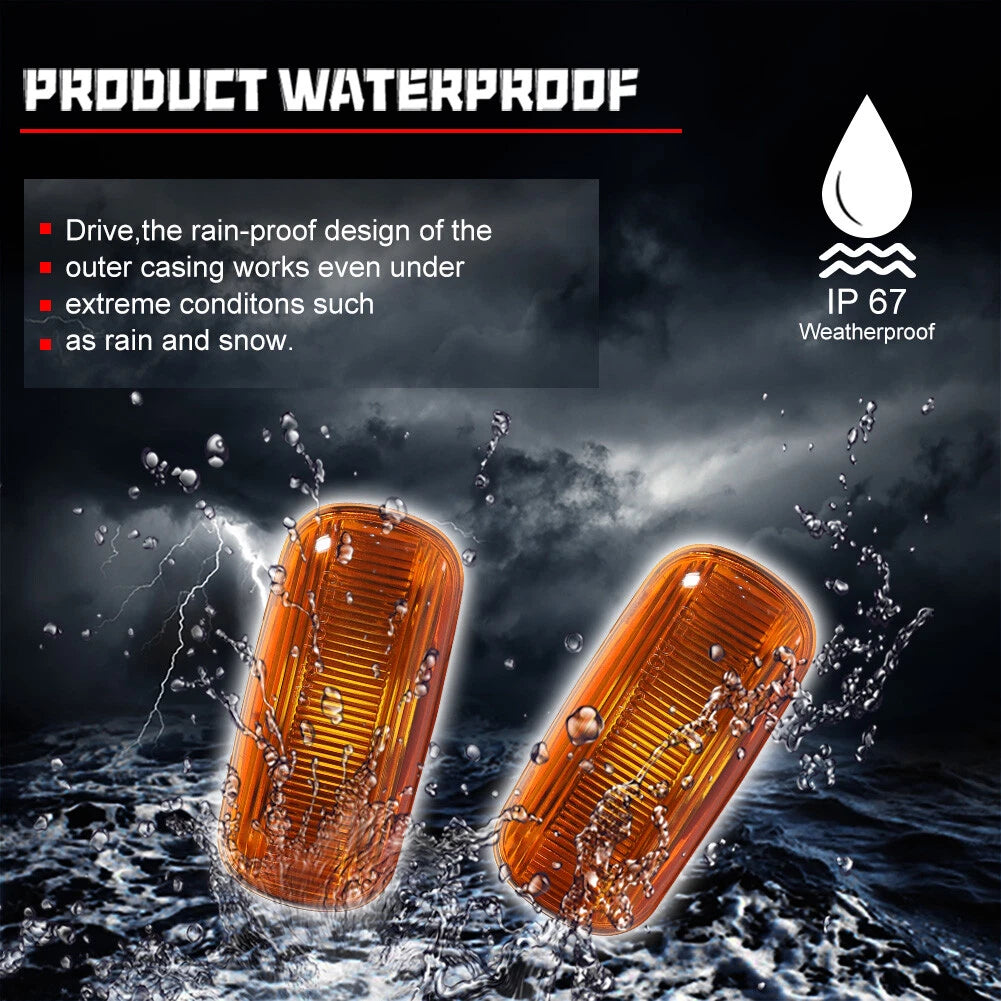 OE-Style Amber Side Marker Reflectors for Audi A6 S6 A4 (C5 C6 B6 B7)
