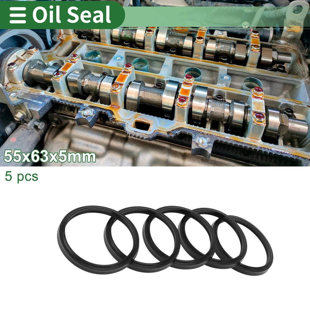 Set of 5 Oil Seal Rotary Shaft Seal NBR Rubber 55x63x5mm