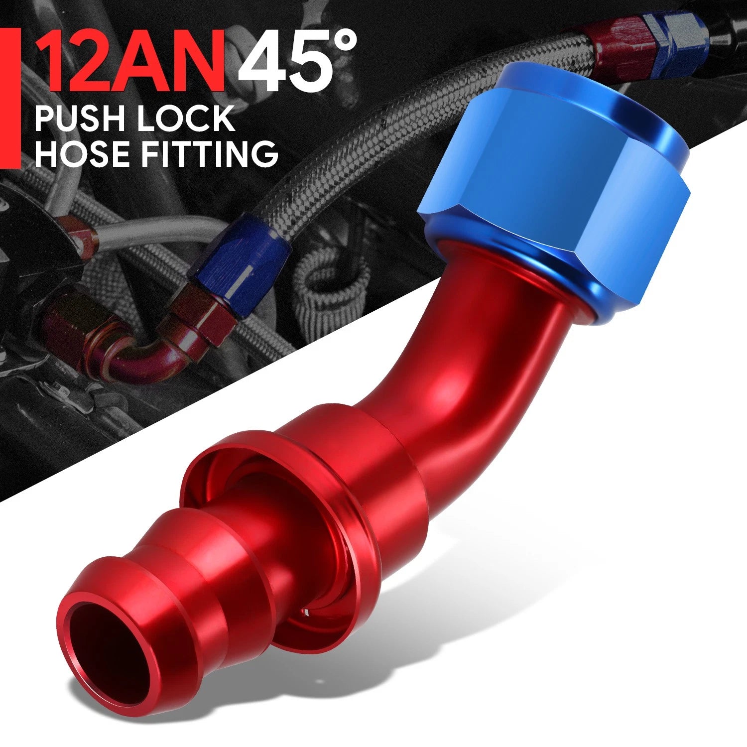 AN12 45 Degree Swivel Oil/Fuel Line Hose End Fitting for Universal