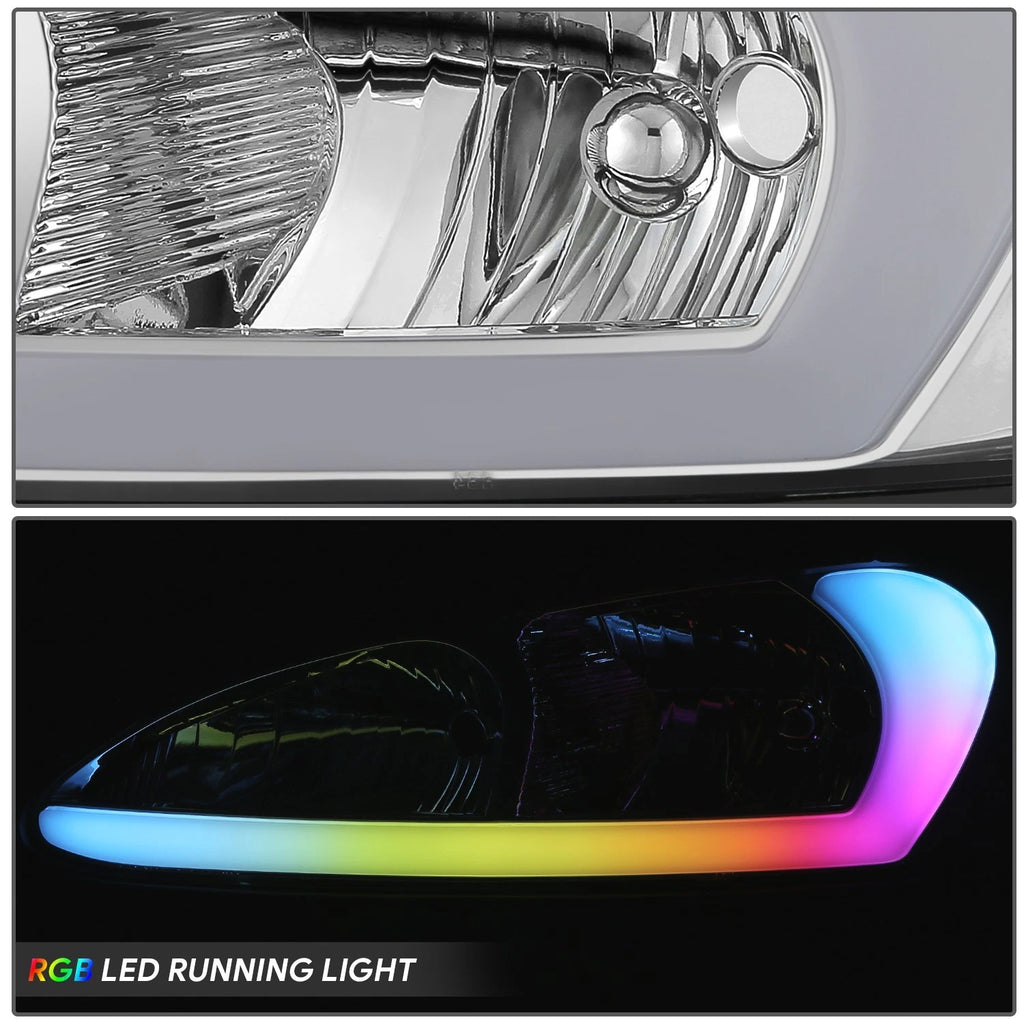 3D LED Bar Chrome Housing Clear Corner Headlights for Pontiac Grand Prix (2004–2008)
