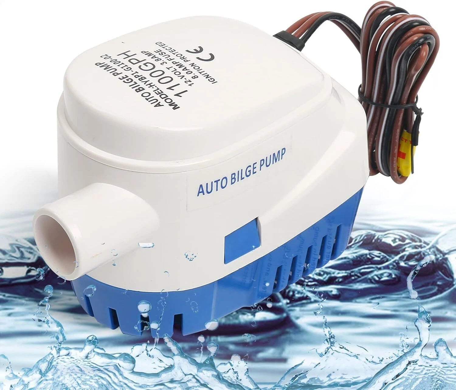 12V 1100GPH Automatic Submersible Bilge Water Pump with Float Switch (ID 29mm)