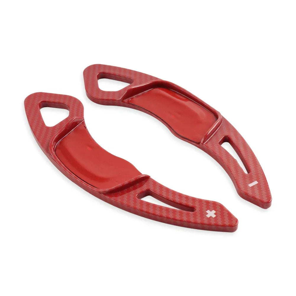 Carbon Fiber Red Steering Wheel Paddle Shifter Extensions for VW Golf 7, Polo (2013-2023)