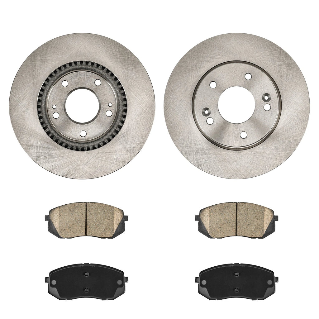 Front Ceramic Brake Pads and Rotors Kit for 2010 Kia Rondo (2010–2010)