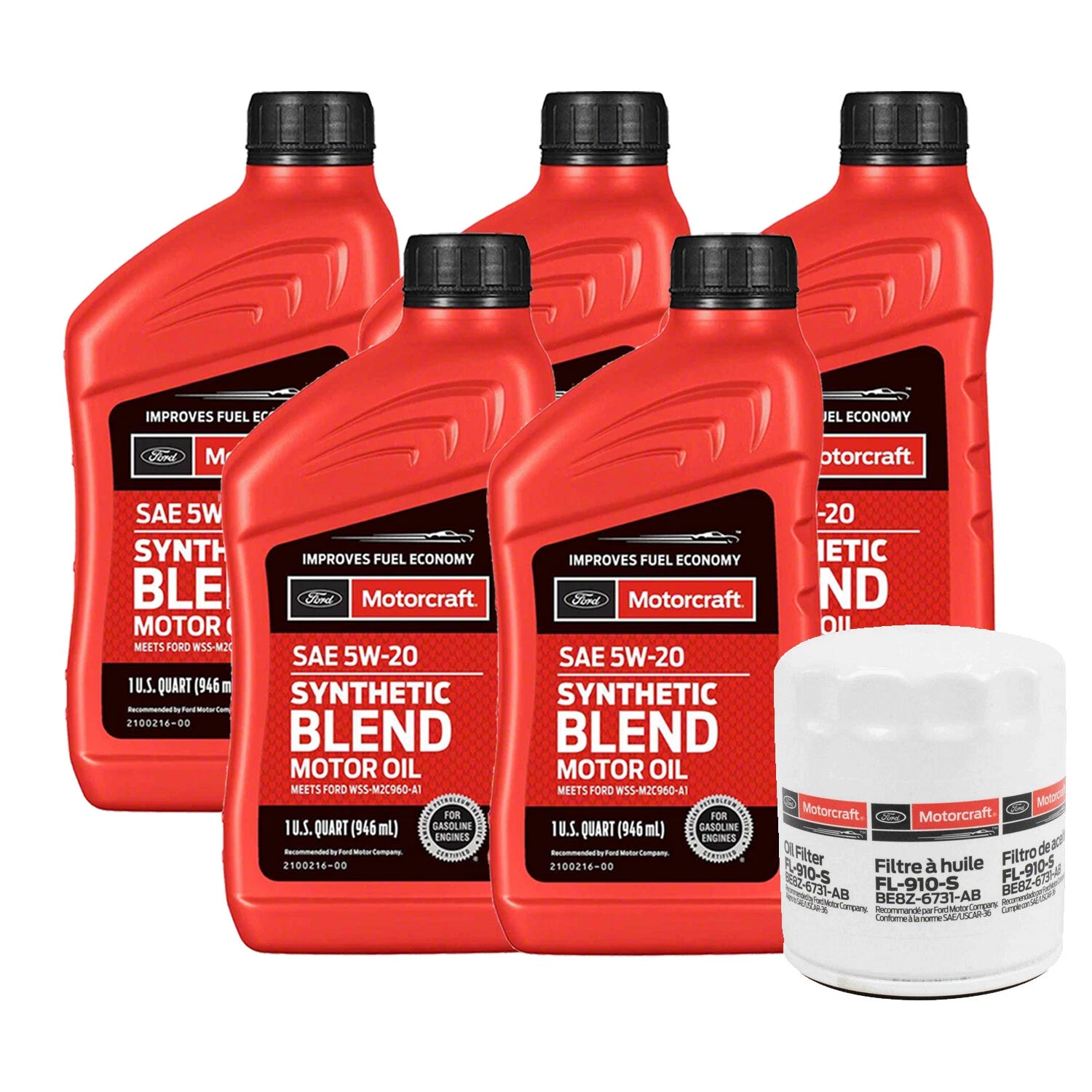 Motorcraft Engine Oil Change Kit SAE 5W-20 for Ford Mercury L3 L4 (OEM)