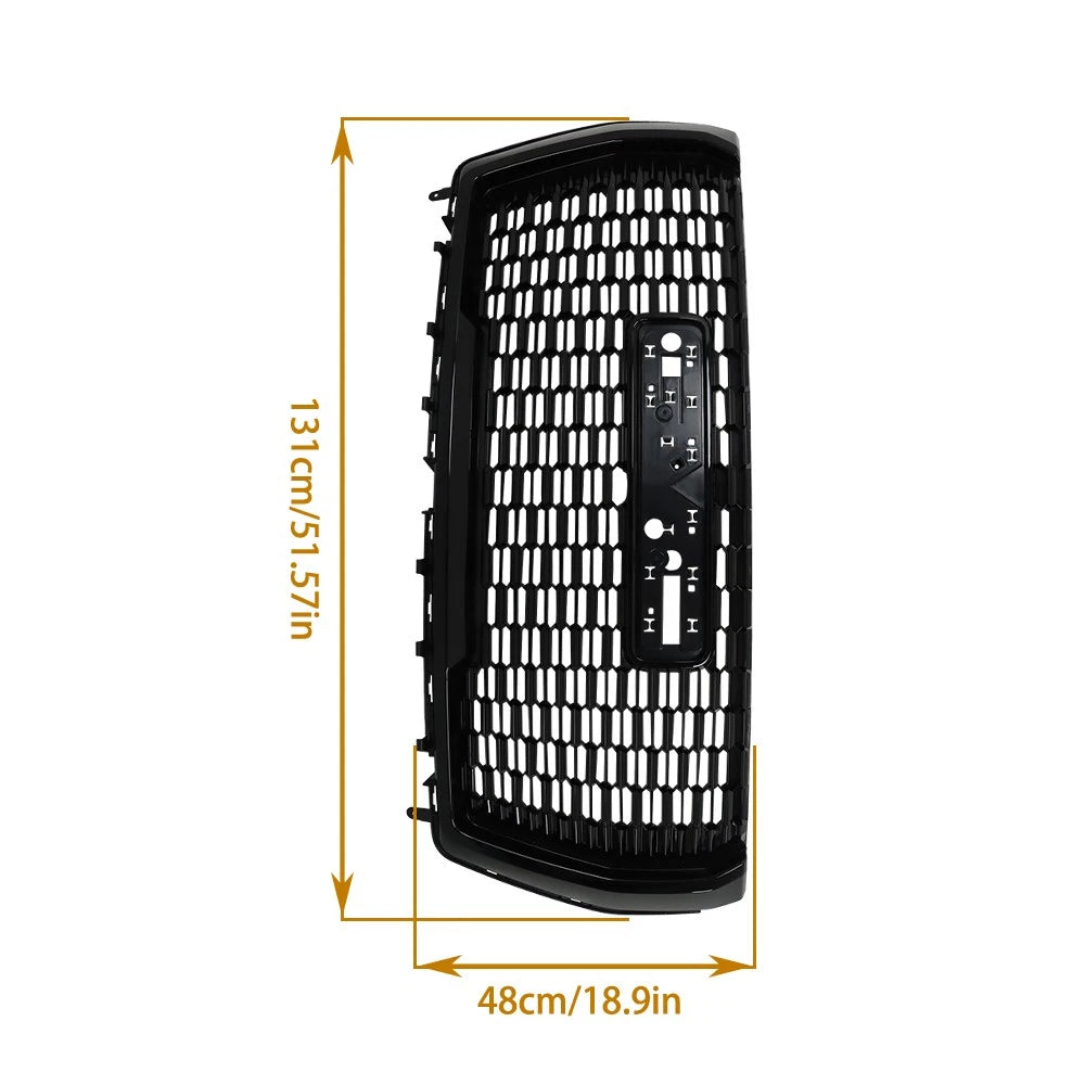 Set of 7 Gloss Black Grille Hood Trim Molding for GMC Yukon/XL Denali (2021–2023)