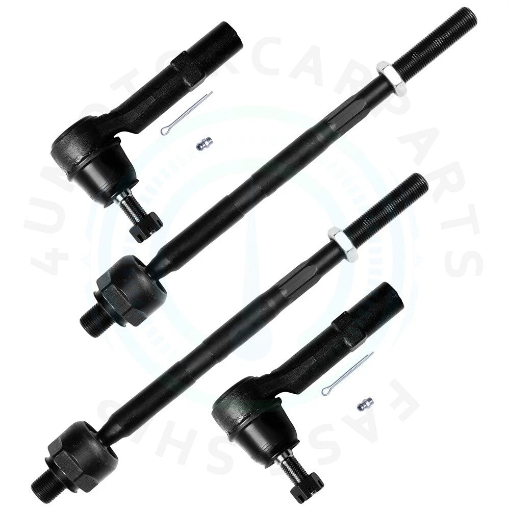 Set of 4 Front Inner Outer Tie Rod Ends for Chevrolet Traverse (2009–2017)