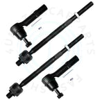 Set of 4 Front Inner Outer Tie Rod Ends for Chevrolet Traverse (2009–2017)