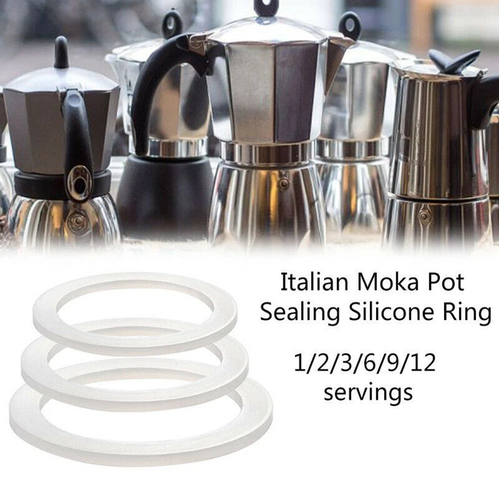 Replacement Gasket Seal for Coffee Espresso Moka Stove Pot (Silicone Rubber)