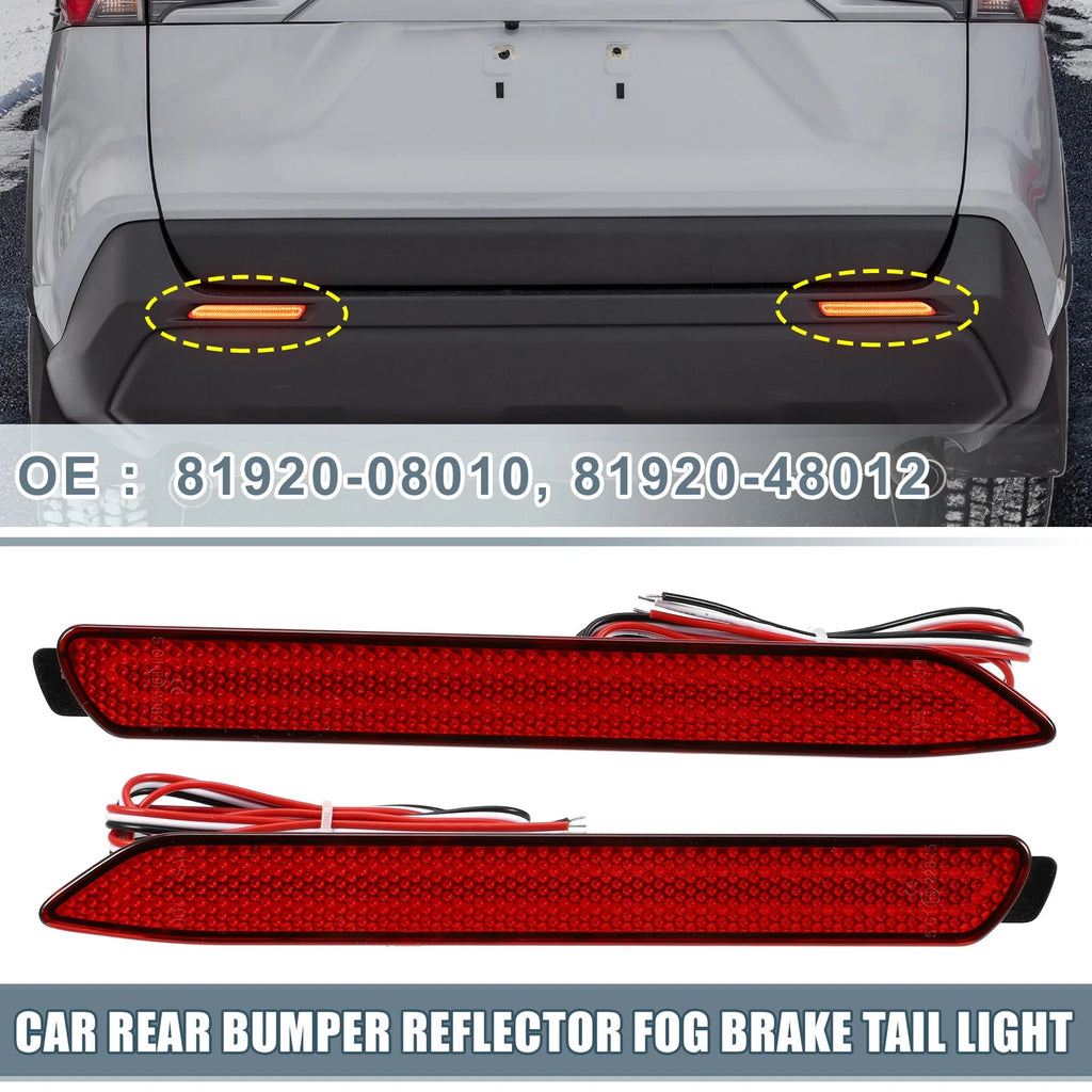 2X Rear Bumper Reflector LED Brake Tail Light 8191048012 for Toyota RAV4 (2019–2023)