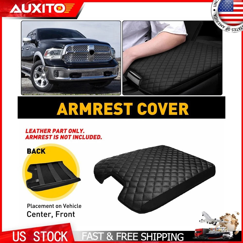 Center Console Leather Armrest Cover Pad for Ram 1500/2500/3500 (2013–2023)