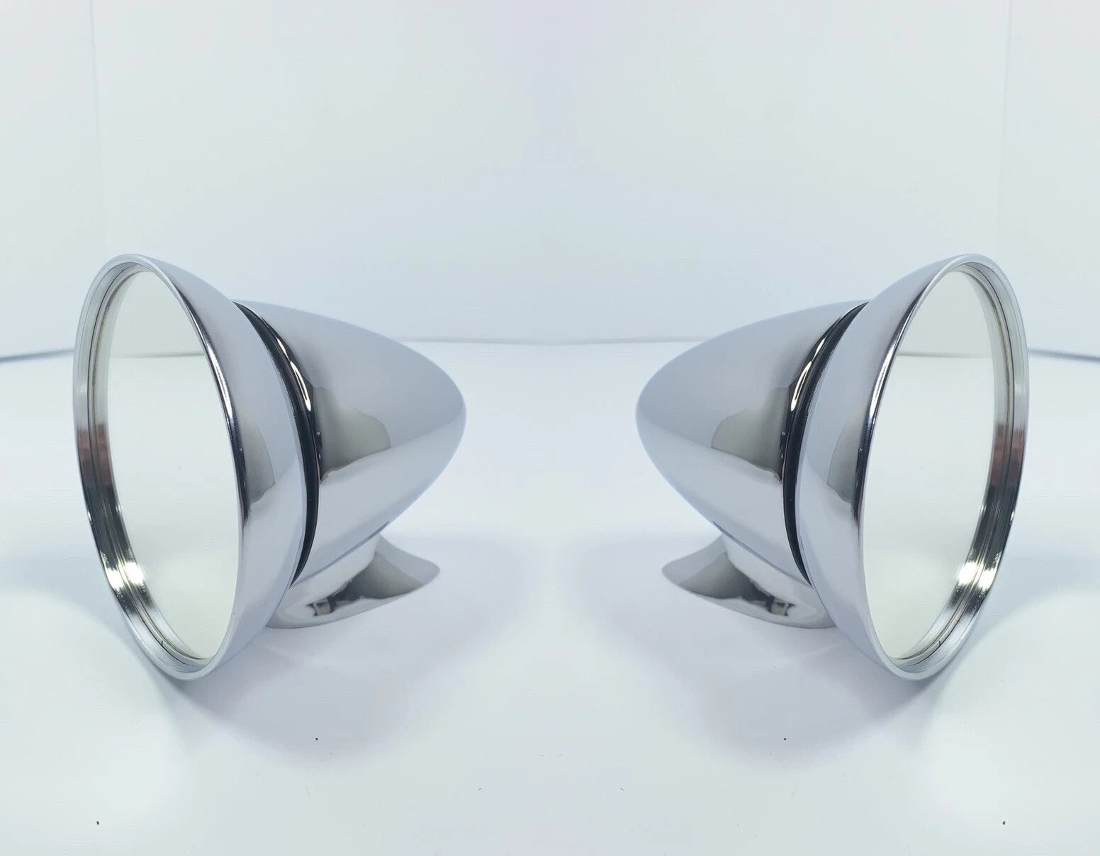 Chrome GT Racing Rear View Mirrors Bullet Style for Pair (4.5 in)