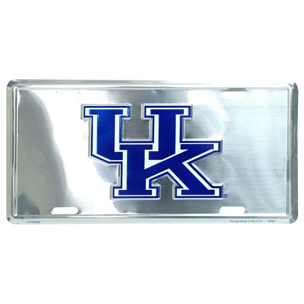 University of Kentucky Smooth Silver License Plate Tag 6x12