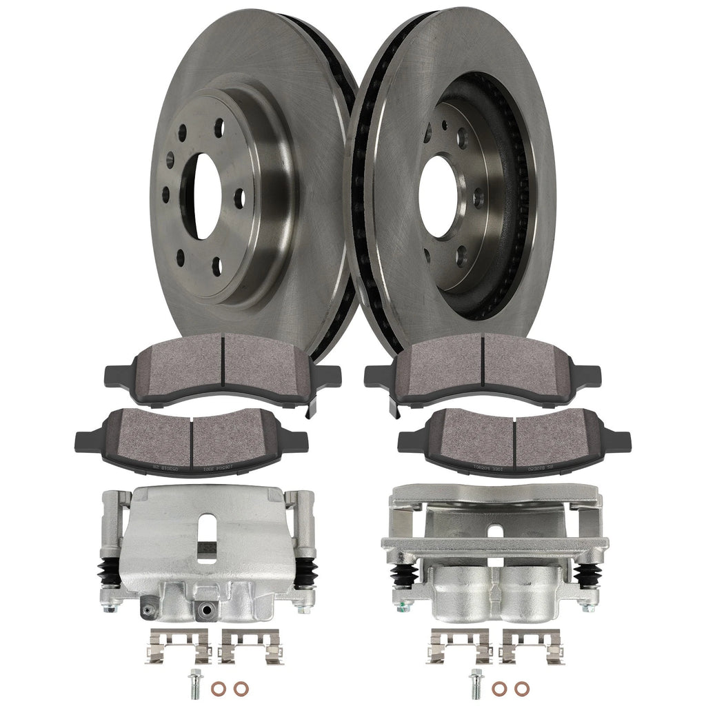 Set of 8 Brake Calipers, Rotors & Pads for Buick Enclave (2008–2017)