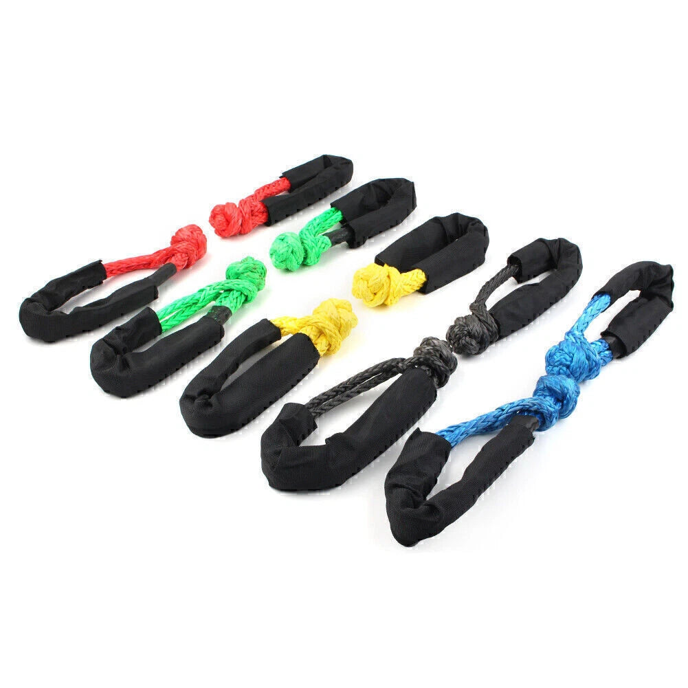 2X 1/2" Synthetic Soft Shackle Recovery Straps 38000 LBs for Winch Rope