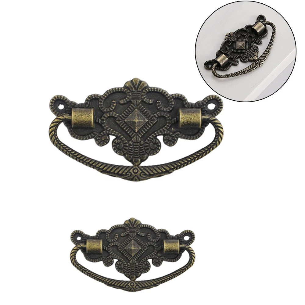 Set of 6 Antique Brass Handle Pull Ring Drawer Knobs for Furniture