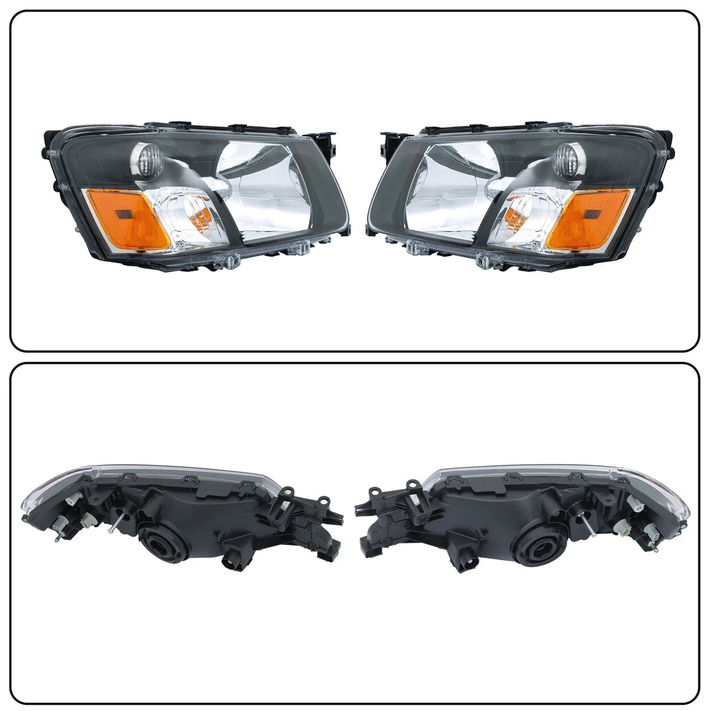 Set of 2 Halogen Headlights for Subaru Forester (2003–2004) Black Bezel