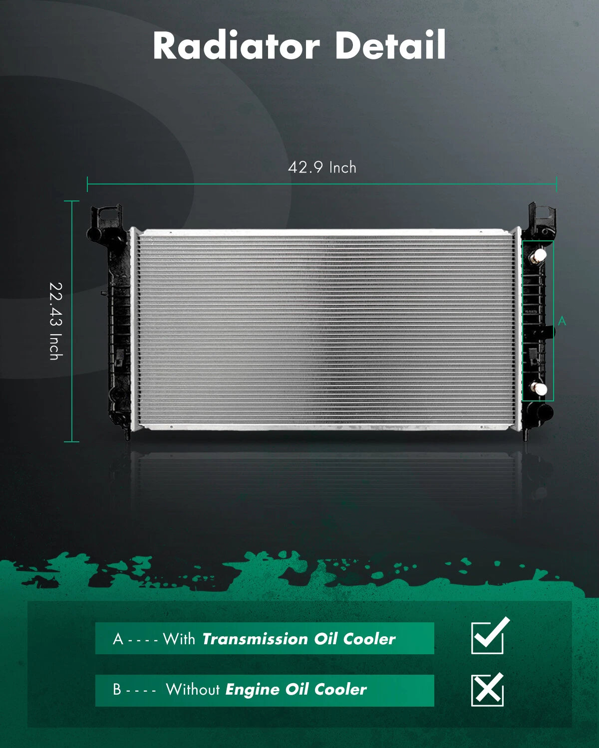 Aluminum Radiator 2423 for Cadillac Escalade (2002–2013) & Hummer H2 (2008–2009)