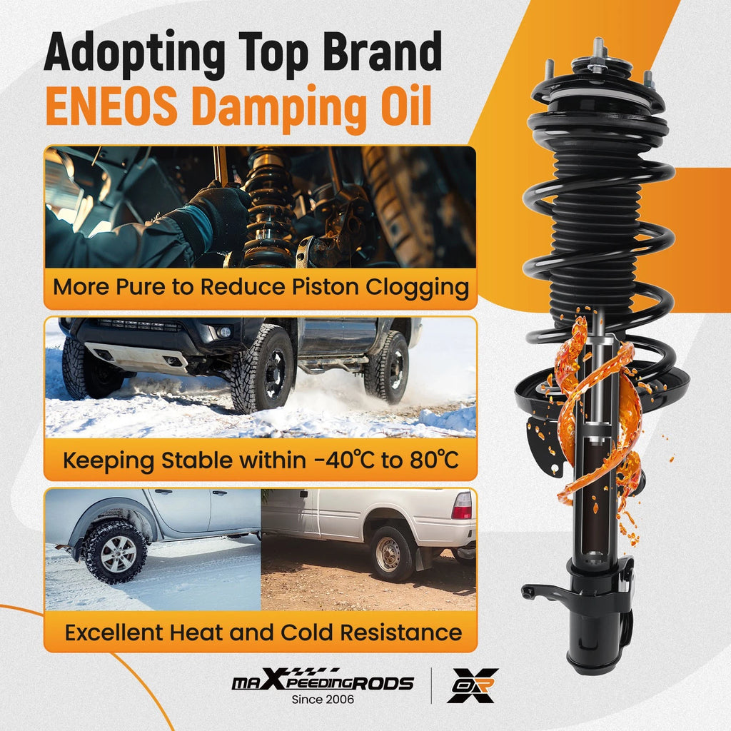 Front Struts w/ Spring & Rear Shock Absorbers for Acura MDX/ZDX (2007–2013)