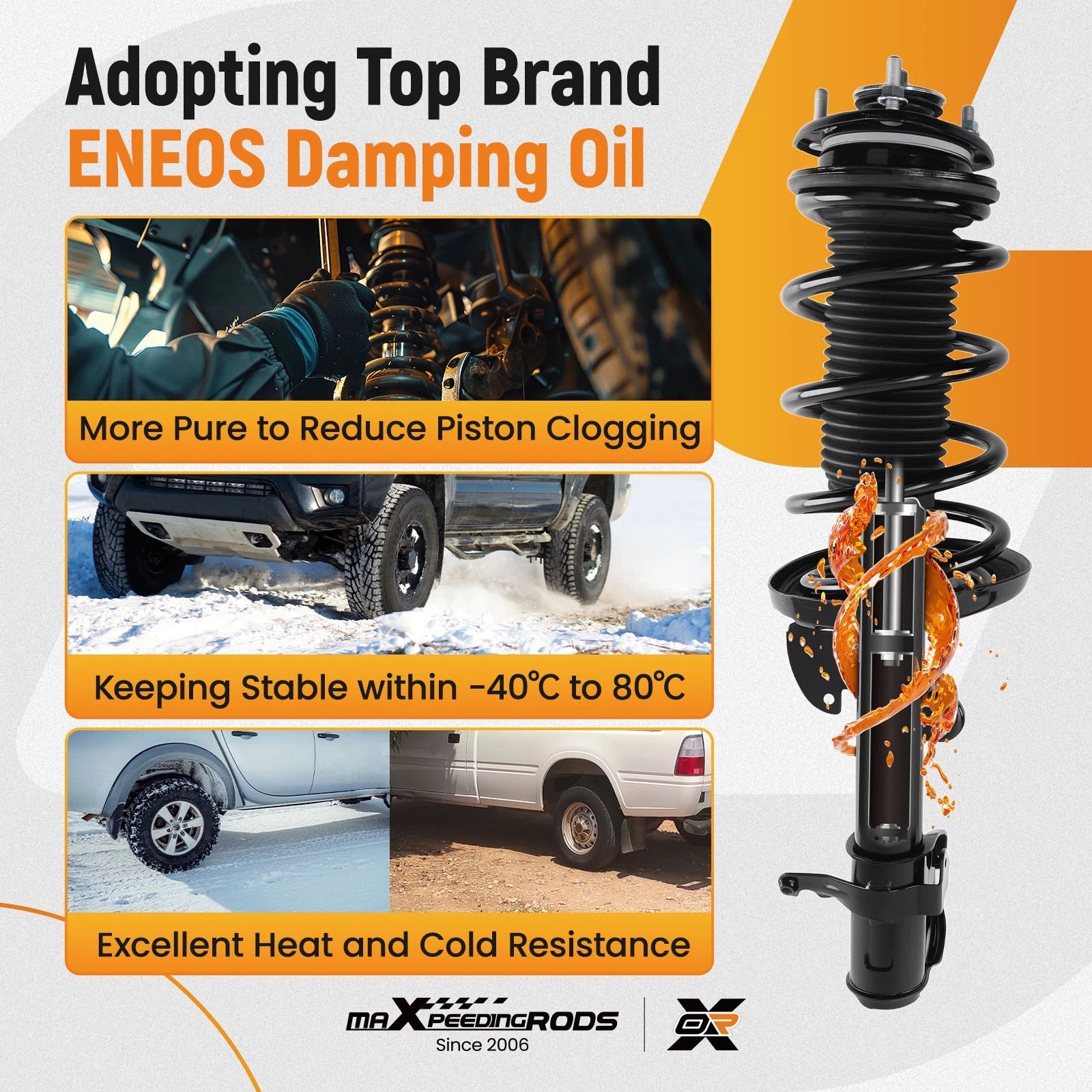 Front Struts w/ Spring & Rear Shock Absorbers for Acura MDX/ZDX (2007–2013)
