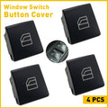 Set of 4 Black Window Switch Button Covers for Mercedes-Benz