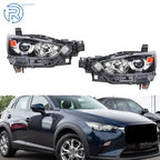LH+RH Side Pair Halogen Black Housing Headlights for Mazda CX-3 (2016–2022)