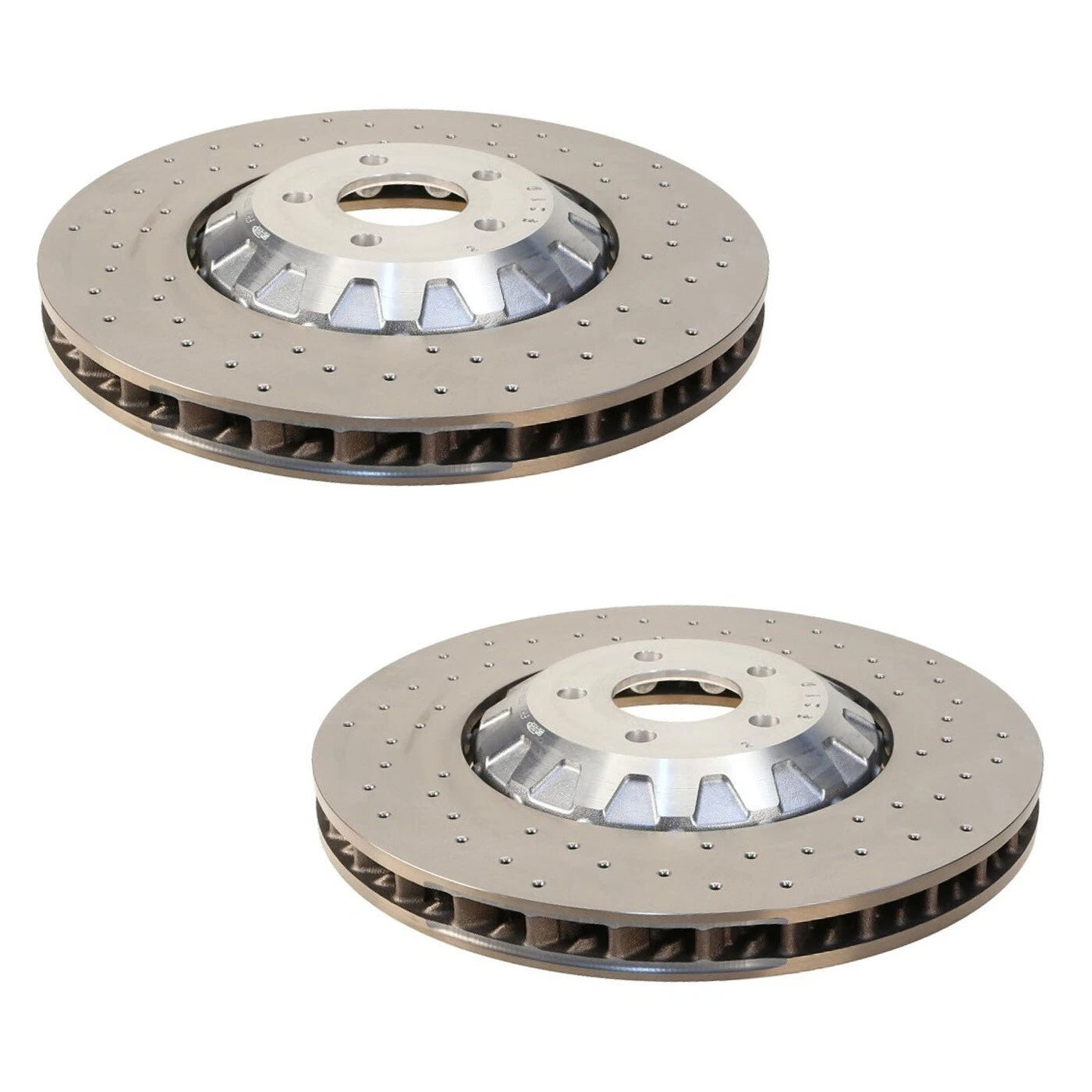 Set of 2 Front Drilled Disc Brake Rotors for Shelby GT350 (Up to 2019)