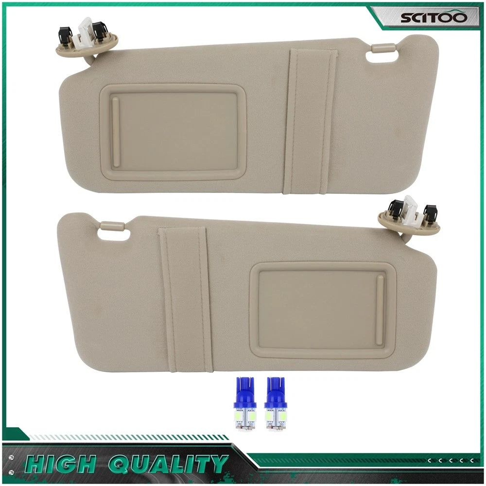 Sun Visor Pair for Toyota Camry (2006–2011) - Beige with Mirror Light