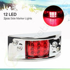 2X 5 Inch Red Side Signal Marker Turn Light for Pickup Truck