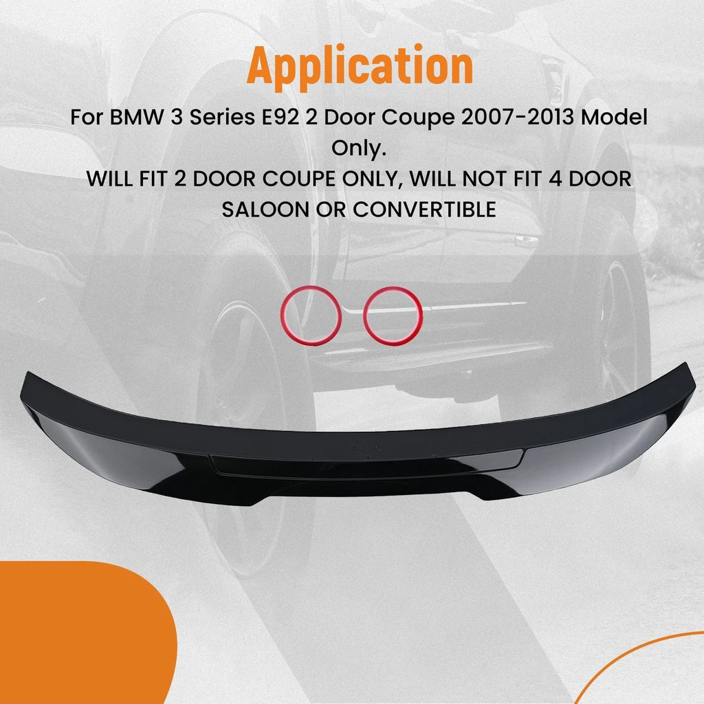 Gloss Black Trunk Spoiler for BMW 3 Series E92 (2007-2013)