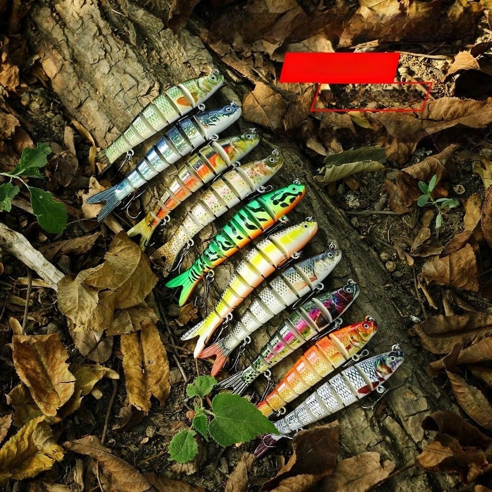 Multi Jointed Sinking Lure for Bass Fishing (11.4g, 8 Section)