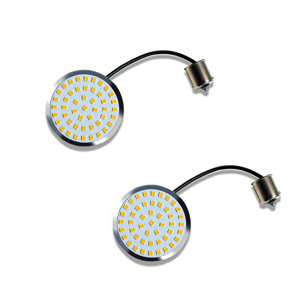 48-LED Amber Front Turn Signal Inserts for Harley Road King Electra Glide