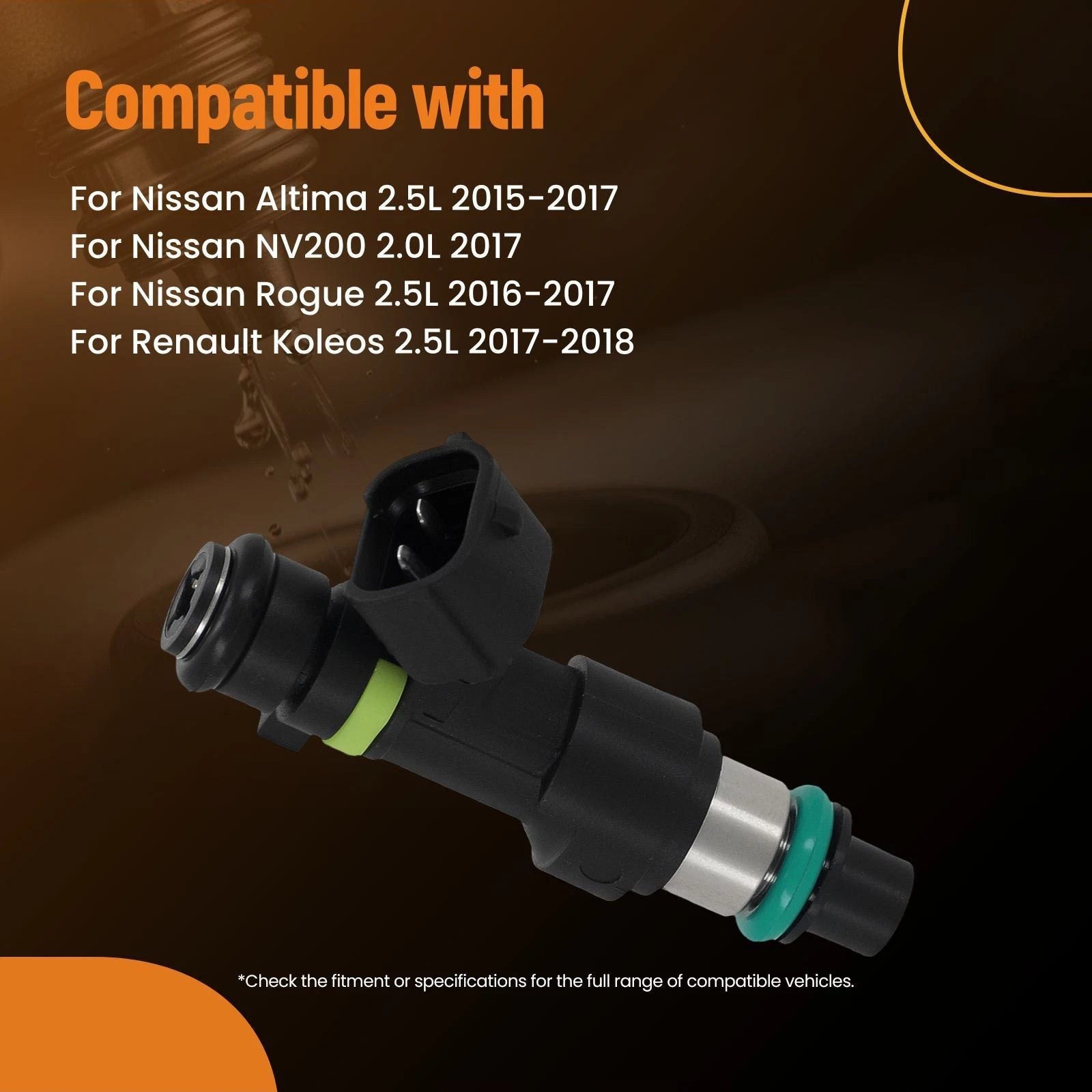 4PCS Fuel Injectors for Nissan Altima Rogue 2.5L (2015–2017) 16600-9HP0A