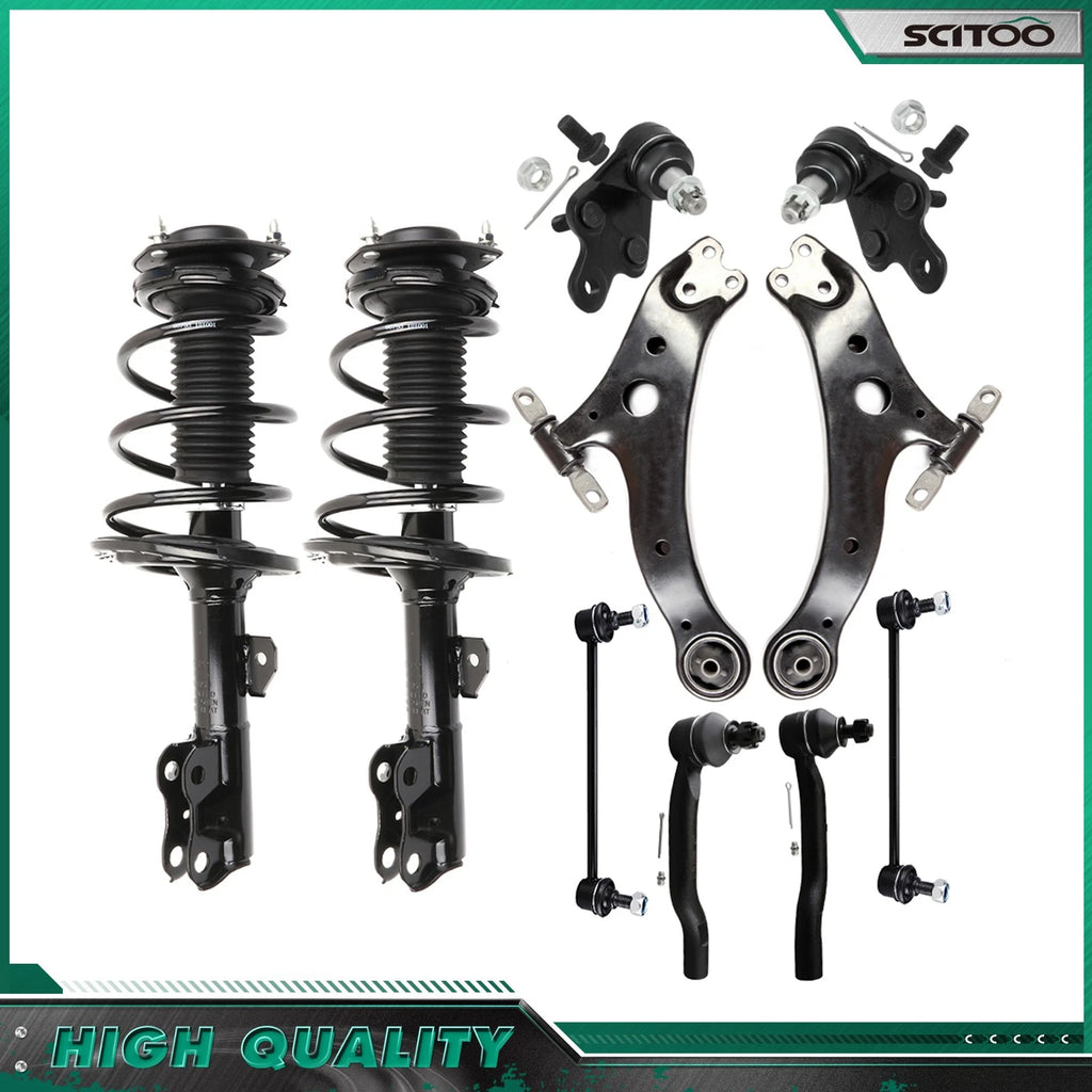 Front Struts Control Arm Sway Bar Tie Rod Ball Joint for Toyota Camry (2012–2017)