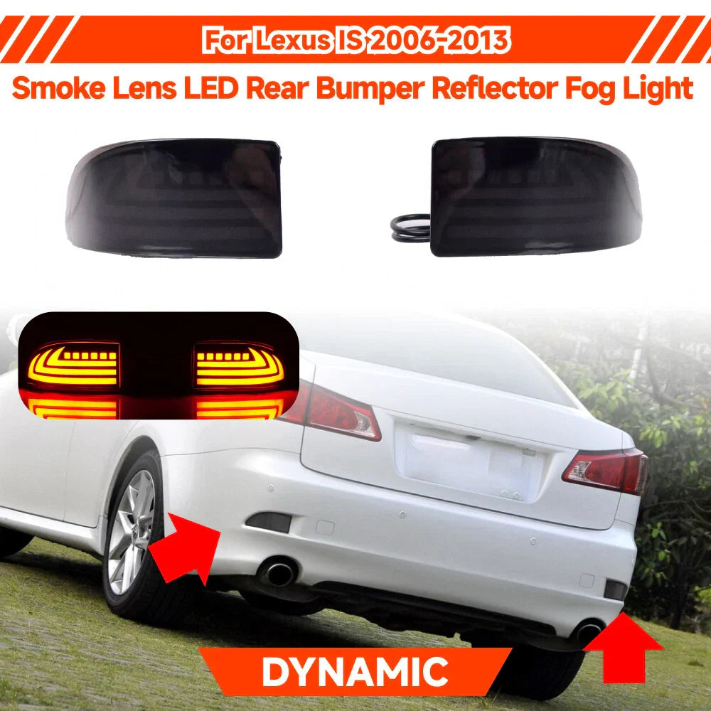 Smoke Lens Bumper Reflector Fog/Turn Signal Lights for Lexus IS (2006–2013)